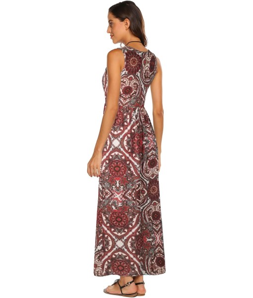 Hount Women's Summer Sleeveless Striped Flowy Casual Long Maxi Dress with Pockets