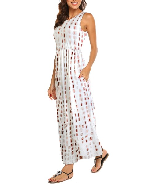 Hount Women's Summer Sleeveless Striped Flowy Casual Long Maxi Dress with Pockets