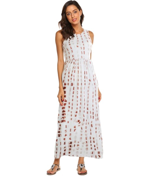 Hount Women's Summer Sleeveless Striped Flowy Casual Long Maxi Dress with Pockets