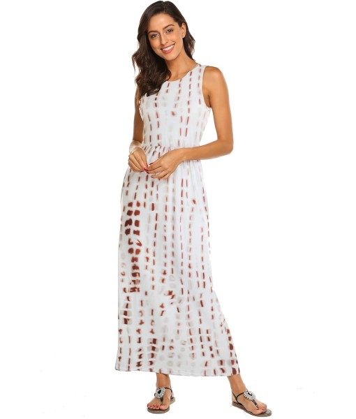Hount Women's Summer Sleeveless Striped Flowy Casual Long Maxi Dress with Pockets
