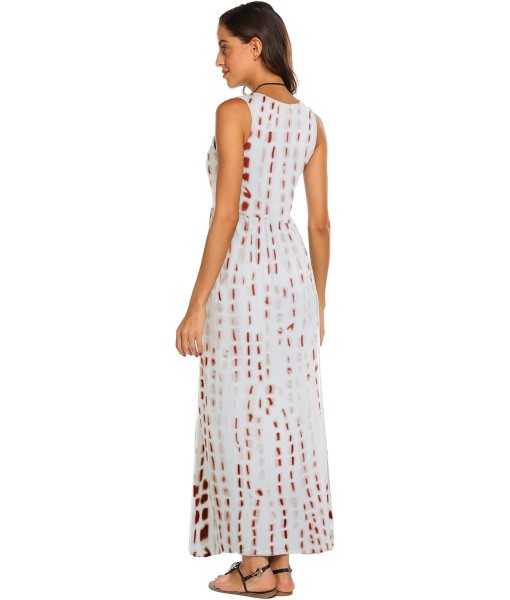Hount Women's Summer Sleeveless Striped Flowy Casual Long Maxi Dress with Pockets
