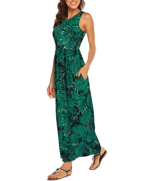 Hount Women's Summer Sleeveless Striped Flowy Casual Long Maxi Dress with Pockets