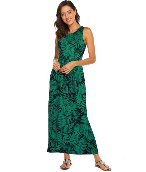 Hount Women's Summer Sleeveless Striped Flowy Casual Long Maxi Dress with Pockets