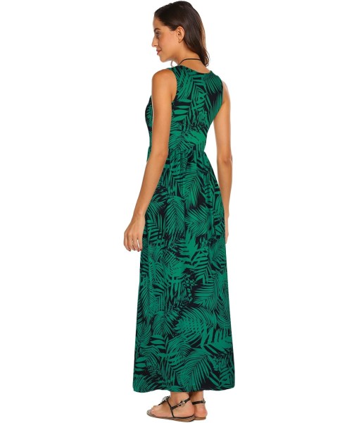 Hount Women's Summer Sleeveless Striped Flowy Casual Long Maxi Dress with Pockets