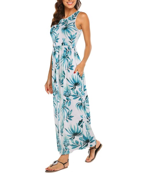 Hount Women's Summer Sleeveless Striped Flowy Casual Long Maxi Dress with Pockets
