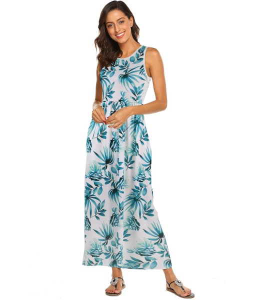 Hount Women's Summer Sleeveless Striped Flowy Casual Long Maxi Dress with Pockets