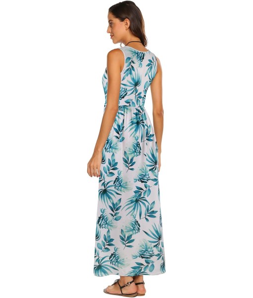 Hount Women's Summer Sleeveless Striped Flowy Casual Long Maxi Dress with Pockets