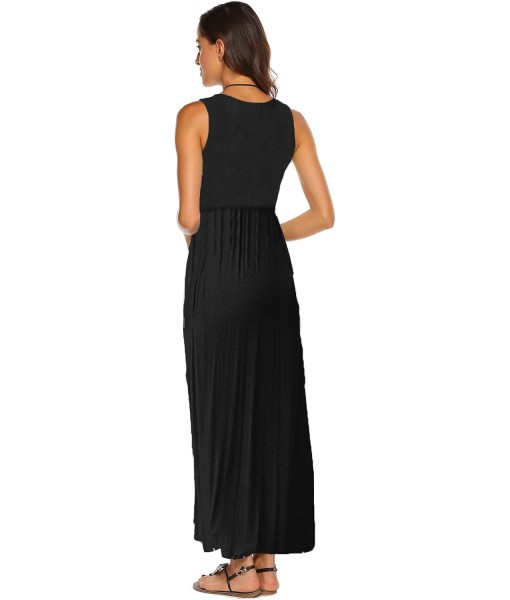 Hount Women's Summer Sleeveless Striped Flowy Casual Long Maxi Dress with Pockets