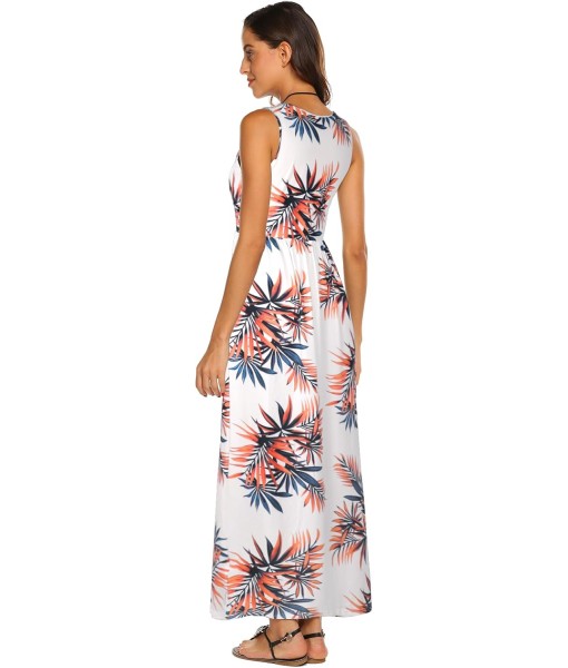 Hount Women's Summer Sleeveless Striped Flowy Casual Long Maxi Dress with Pockets