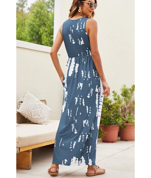 Hount Women's Summer Sleeveless Striped Flowy Casual Long Maxi Dress with Pockets