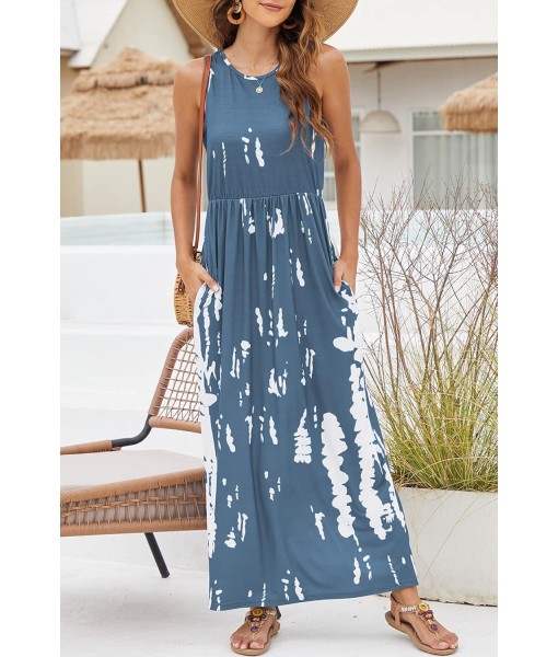 Hount Women's Summer Sleeveless Striped Flowy Casual Long Maxi Dress with Pockets