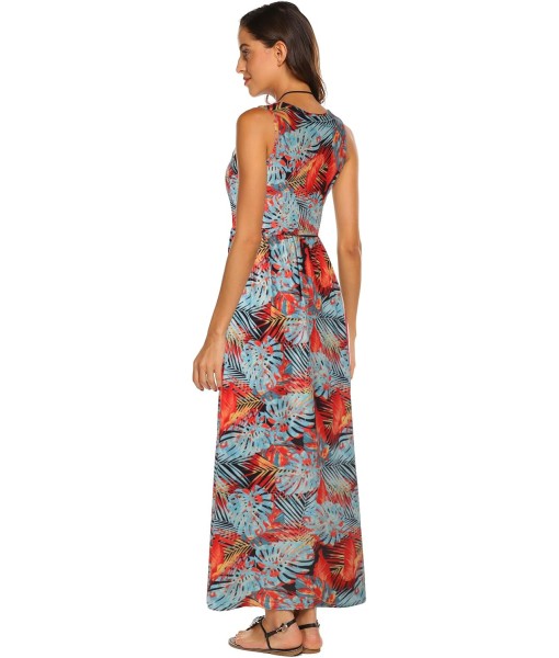Hount Women's Summer Sleeveless Striped Flowy Casual Long Maxi Dress with Pockets