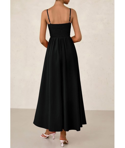 PRETTYGARDEN Women's Smocked Maxi Dresses 2025 Summer Beach Sundress Casual Spaghetti Strap Swing A Line Long Flowy Dress
