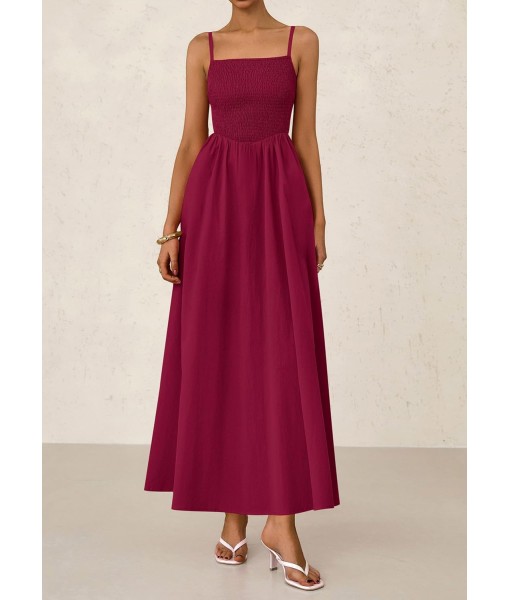 PRETTYGARDEN Women's Smocked Maxi Dresses 2025 Summer Beach Sundress Casual Spaghetti Strap Swing A Line Long Flowy Dress