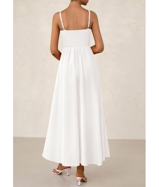 PRETTYGARDEN Women's Smocked Maxi Dresses 2025 Summer Beach Sundress Casual Spaghetti Strap Swing A Line Long Flowy Dress