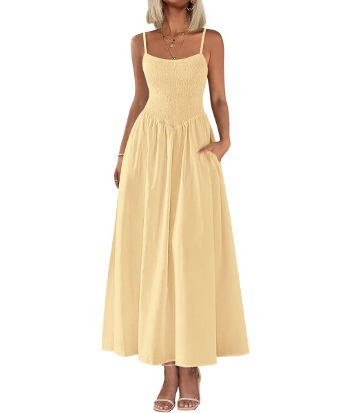 PRETTYGARDEN Women's Smocked Maxi Dresses 2025 Summer Beach Sundress Casual Spaghetti Strap Swing A Line Long Flowy Dress
