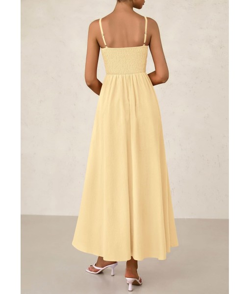 PRETTYGARDEN Women's Smocked Maxi Dresses 2025 Summer Beach Sundress Casual Spaghetti Strap Swing A Line Long Flowy Dress