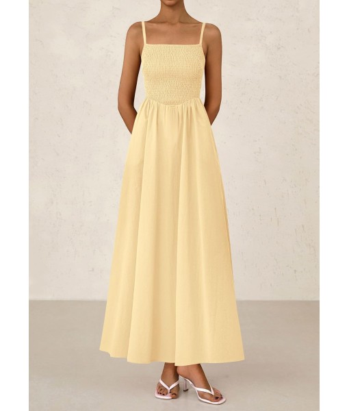 PRETTYGARDEN Women's Smocked Maxi Dresses 2025 Summer Beach Sundress Casual Spaghetti Strap Swing A Line Long Flowy Dress