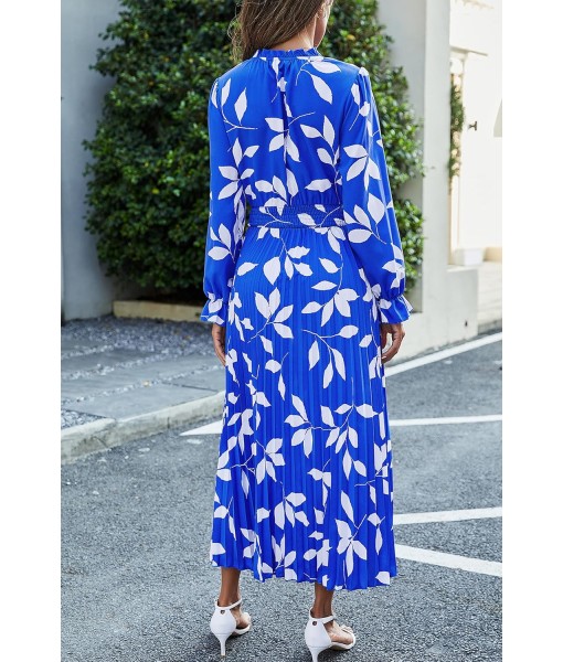 PRETTYGARDEN Women's 2025 Spring Fall Midi Dress Casual Long Sleeve V Neck Swiss Dot Pleated A Line Flowy Dresses