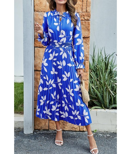 PRETTYGARDEN Women's 2025 Spring Fall Midi Dress Casual Long Sleeve V Neck Swiss Dot Pleated A Line Flowy Dresses