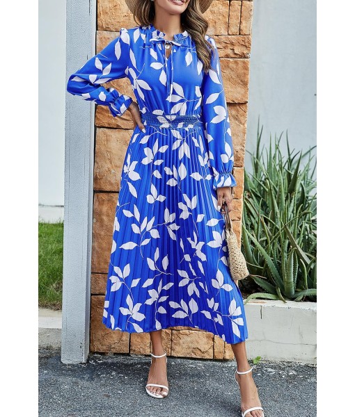 PRETTYGARDEN Women's 2025 Spring Fall Midi Dress Casual Long Sleeve V Neck Swiss Dot Pleated A Line Flowy Dresses