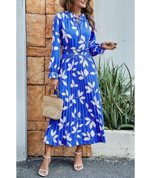 PRETTYGARDEN Women's 2025 Spring Fall Midi Dress Casual Long Sleeve V Neck Swiss Dot Pleated A Line Flowy Dresses