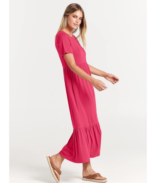 ANRABESS Womens 2025 Summer Casual Maxi Dress A line Tiered Flowy Short Sleeve Crewneck T Shirt Beach Travel Long Dresses