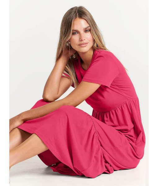ANRABESS Womens 2025 Summer Casual Maxi Dress A line Tiered Flowy Short Sleeve Crewneck T Shirt Beach Travel Long Dresses