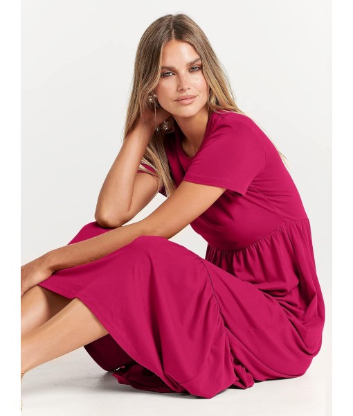 ANRABESS Womens 2025 Summer Casual Maxi Dress A line Tiered Flowy Short Sleeve Crewneck T Shirt Beach Travel Long Dresses