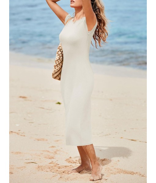 Wenrine Women's Short Sleeve T-Shirt Dress Summer Crew Neck Basic Solid Casual Long Midi Dresses