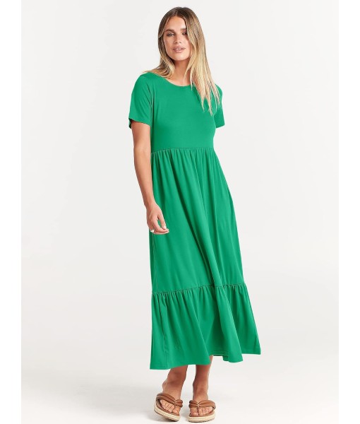 ANRABESS Womens 2025 Summer Casual Maxi Dress A line Tiered Flowy Short Sleeve Crewneck T Shirt Beach Travel Long Dresses