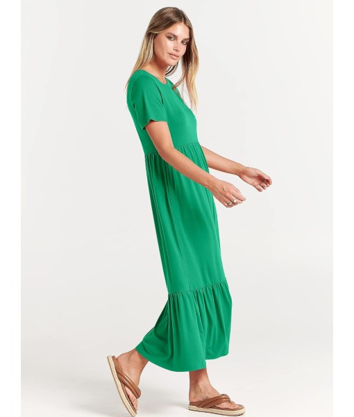 ANRABESS Womens 2025 Summer Casual Maxi Dress A line Tiered Flowy Short Sleeve Crewneck T Shirt Beach Travel Long Dresses