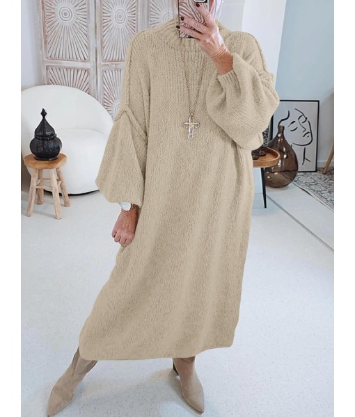 Saodimallsu Womens Oversized Sweater Dress Mock Neck Long Sleeve Casual Warm Chunky Knit Fall Winter Maxi Dresses