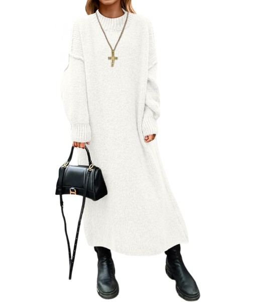 Saodimallsu Womens Oversized Sweater Dress Mock Neck Long Sleeve Casual Warm Chunky Knit Fall Winter Maxi Dresses