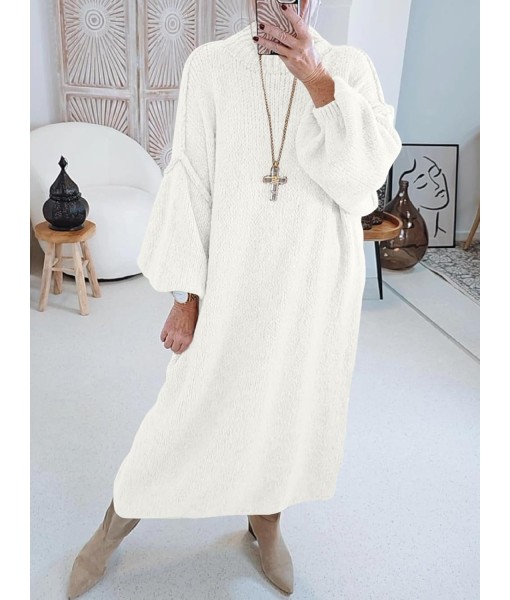 Saodimallsu Womens Oversized Sweater Dress Mock Neck Long Sleeve Casual Warm Chunky Knit Fall Winter Maxi Dresses