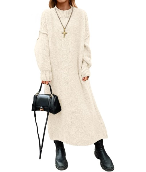Saodimallsu Womens Oversized Sweater Dress Mock Neck Long Sleeve Casual Warm Chunky Knit Fall Winter Maxi Dresses