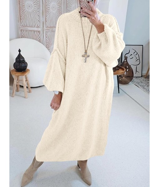 Saodimallsu Womens Oversized Sweater Dress Mock Neck Long Sleeve Casual Warm Chunky Knit Fall Winter Maxi Dresses