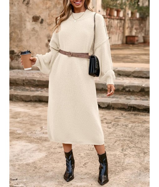 Saodimallsu Womens Oversized Sweater Dress Mock Neck Long Sleeve Casual Warm Chunky Knit Fall Winter Maxi Dresses