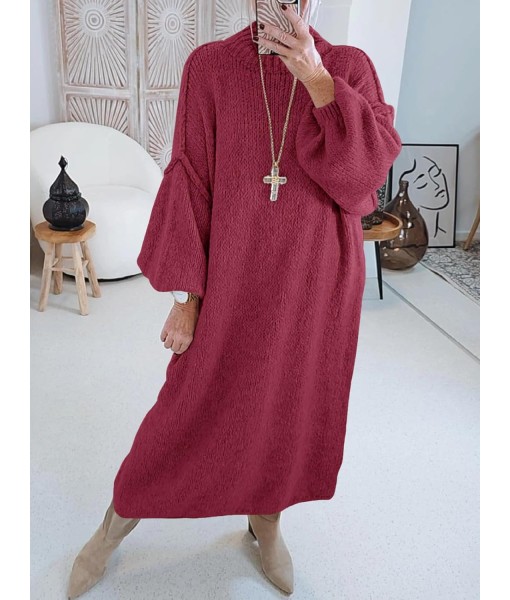 Saodimallsu Womens Oversized Sweater Dress Mock Neck Long Sleeve Casual Warm Chunky Knit Fall Winter Maxi Dresses