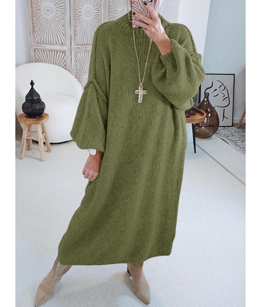 Saodimallsu Womens Oversized Sweater Dress Mock Neck Long Sleeve Casual Warm Chunky Knit Fall Winter Maxi Dresses