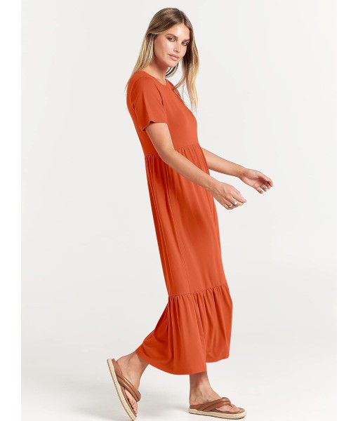 ANRABESS Womens 2025 Summer Casual Maxi Dress A line Tiered Flowy Short Sleeve Crewneck T Shirt Beach Travel Long Dresses