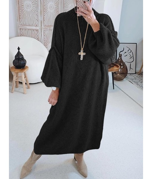 Saodimallsu Womens Oversized Sweater Dress Mock Neck Long Sleeve Casual Warm Chunky Knit Fall Winter Maxi Dresses