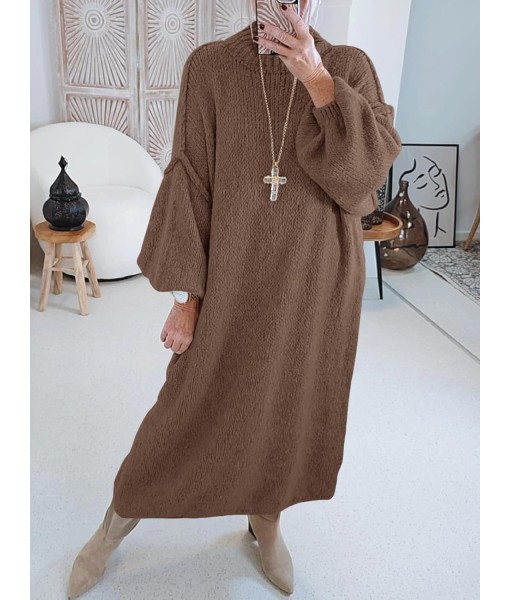 Saodimallsu Womens Oversized Sweater Dress Mock Neck Long Sleeve Casual Warm Chunky Knit Fall Winter Maxi Dresses