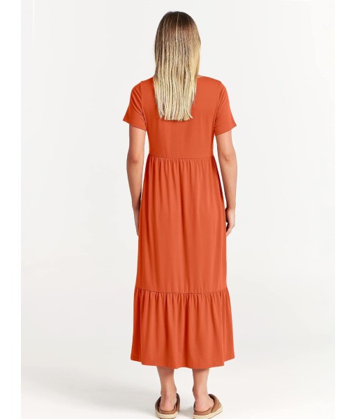 ANRABESS Womens 2025 Summer Casual Maxi Dress A line Tiered Flowy Short Sleeve Crewneck T Shirt Beach Travel Long Dresses