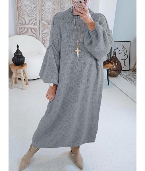 Saodimallsu Womens Oversized Sweater Dress Mock Neck Long Sleeve Casual Warm Chunky Knit Fall Winter Maxi Dresses