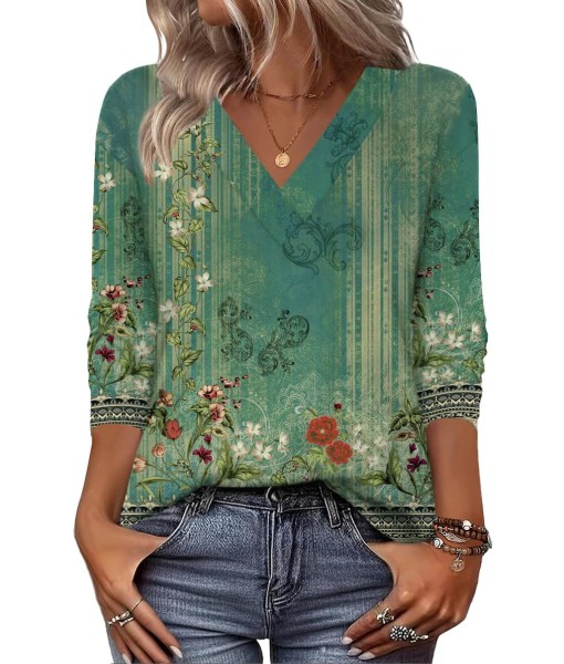 Zeagoo Women Long Sleeve Tops Dressy Casual V Neck Tshirts Basics Tee 2025 Fall Trendy Clothes