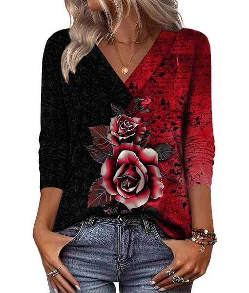 Zeagoo Women Long Sleeve Tops Dressy Casual V Neck Tshirts Basics Tee 2025 Fall Trendy Clothes