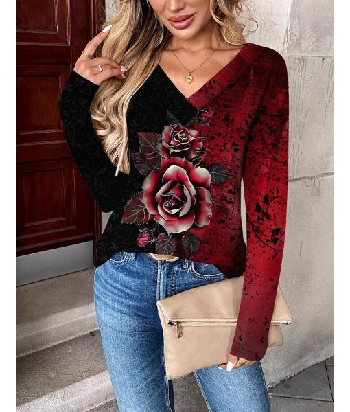 Zeagoo Women Long Sleeve Tops Dressy Casual V Neck Tshirts Basics Tee 2025 Fall Trendy Clothes