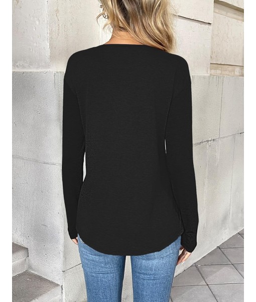 Zeagoo Women Long Sleeve Tops Dressy Casual V Neck Tshirts Basics Tee 2025 Fall Trendy Clothes