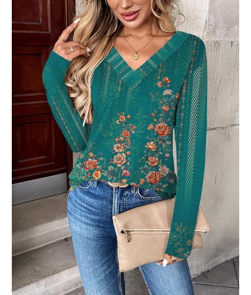 Zeagoo Women Long Sleeve Tops Dressy Casual V Neck Tshirts Basics Tee 2025 Fall Trendy Clothes